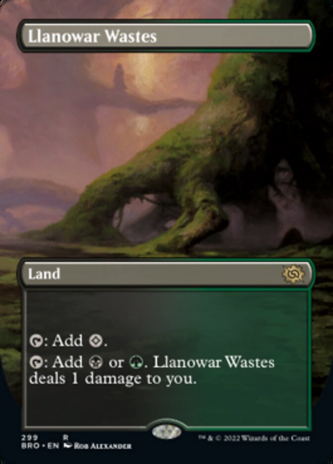 Llanowar Wastes (Borderless Alternate Art) [The Brothers' War] | Fandemonia Ltd