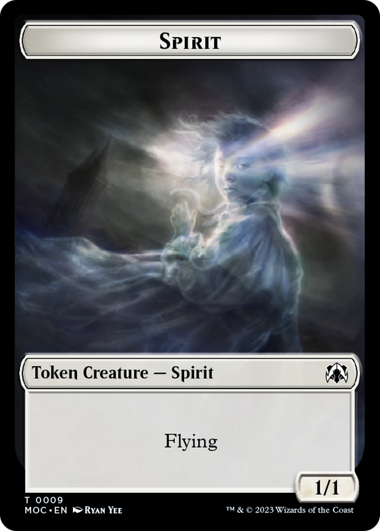 Spirit (9) // Spirit (13) Double-Sided Token [March of the Machine Commander Tokens] | Fandemonia Ltd