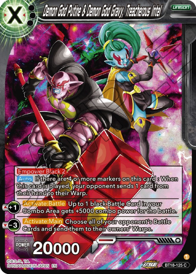 Demon God Putine & Demon God Gravy, Treacherous Intel (BT18-125) [Dawn of the Z-Legends] | Fandemonia Ltd