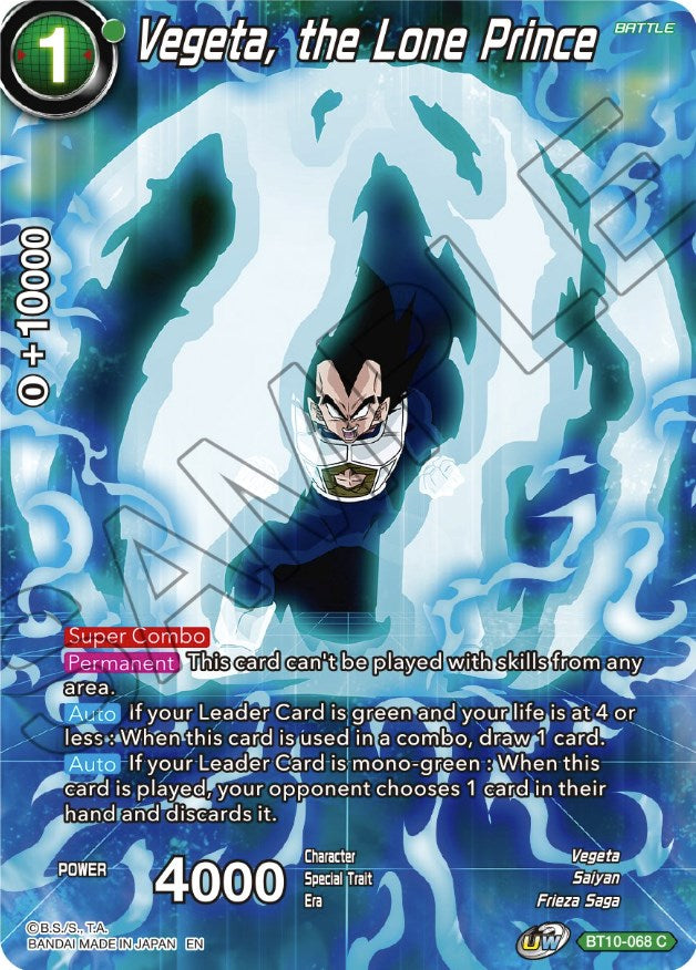 Vegeta, the Lone Prince (BT10-068) [Theme Selection: History of Vegeta] | Fandemonia Ltd