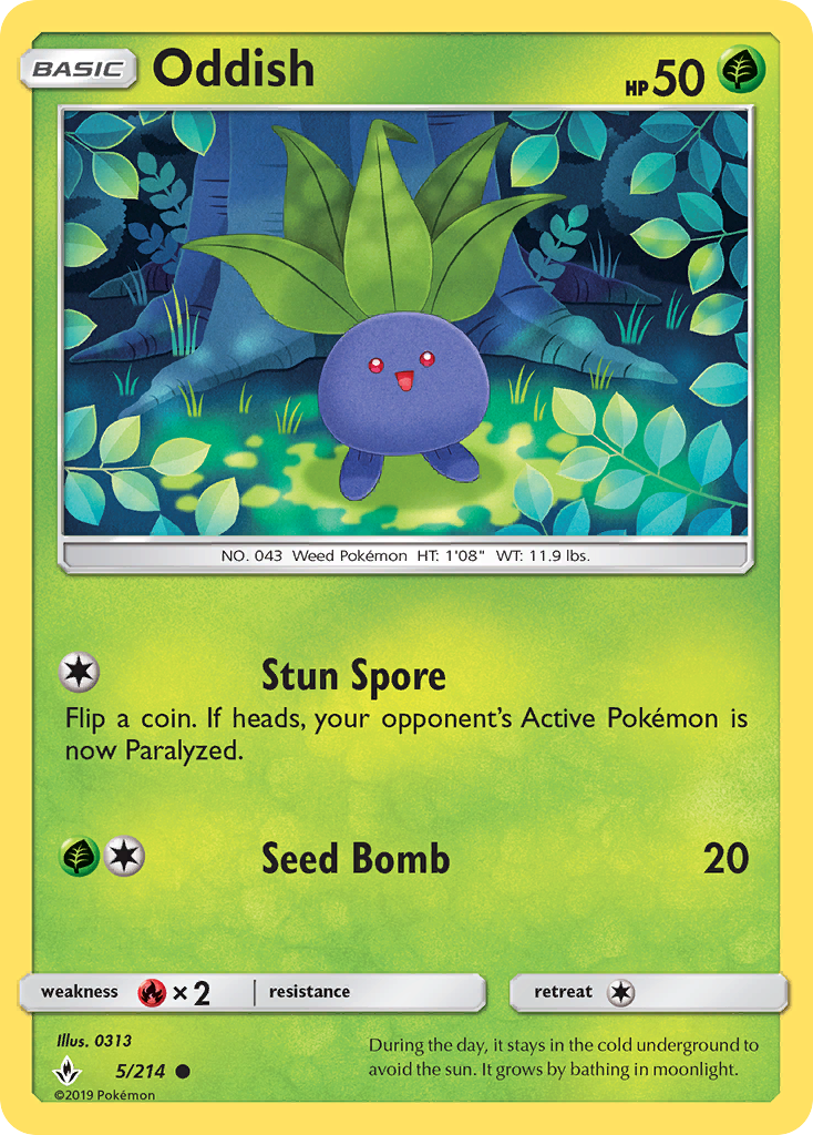 Oddish (5/214) [Sun & Moon: Unbroken Bonds] | Fandemonia Ltd