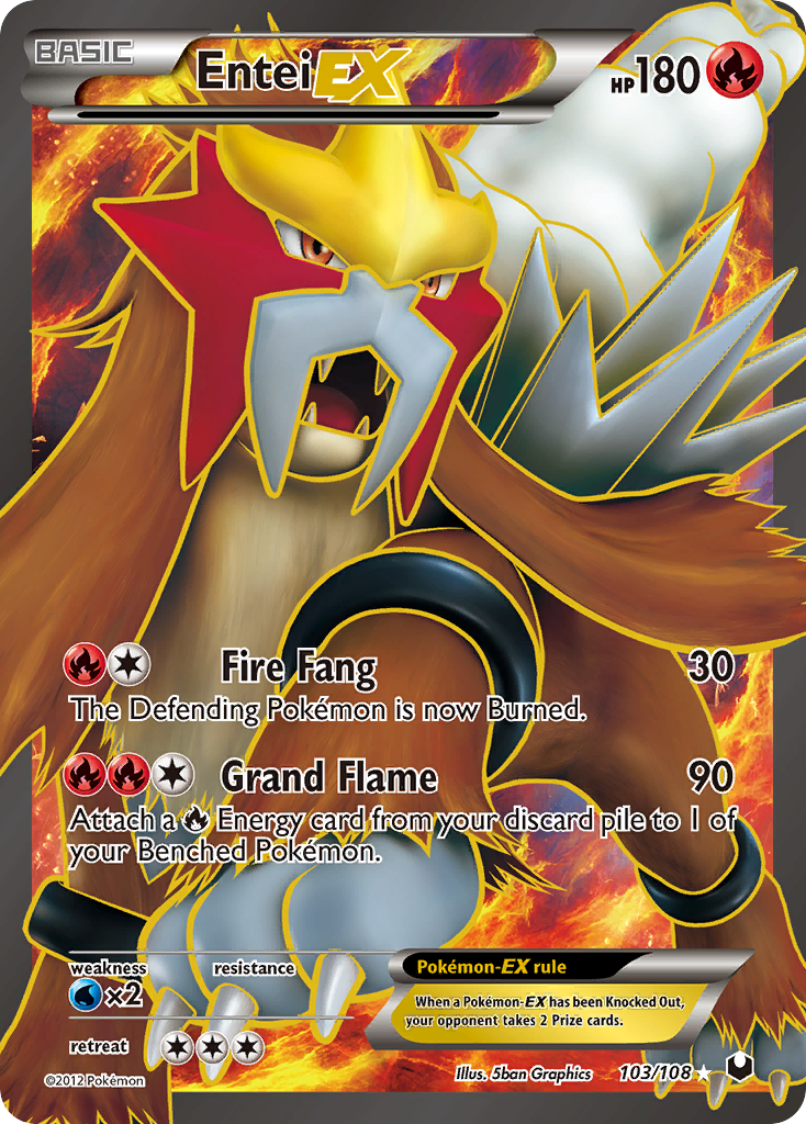 Entei EX (103/108) [Black & White: Dark Explorers] | Fandemonia Ltd