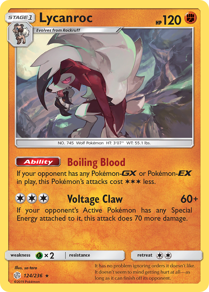 Lycanroc (124/236) [Sun & Moon: Cosmic Eclipse] | Fandemonia Ltd