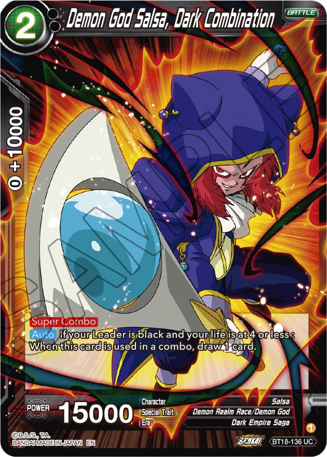 Demon God Salsa, Dark Combination (BT18-136) [Dawn of the Z-Legends] | Fandemonia Ltd