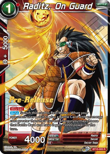 Raditz, On Guard (BT15-005) [Saiyan Showdown Prerelease Promos] | Fandemonia Ltd