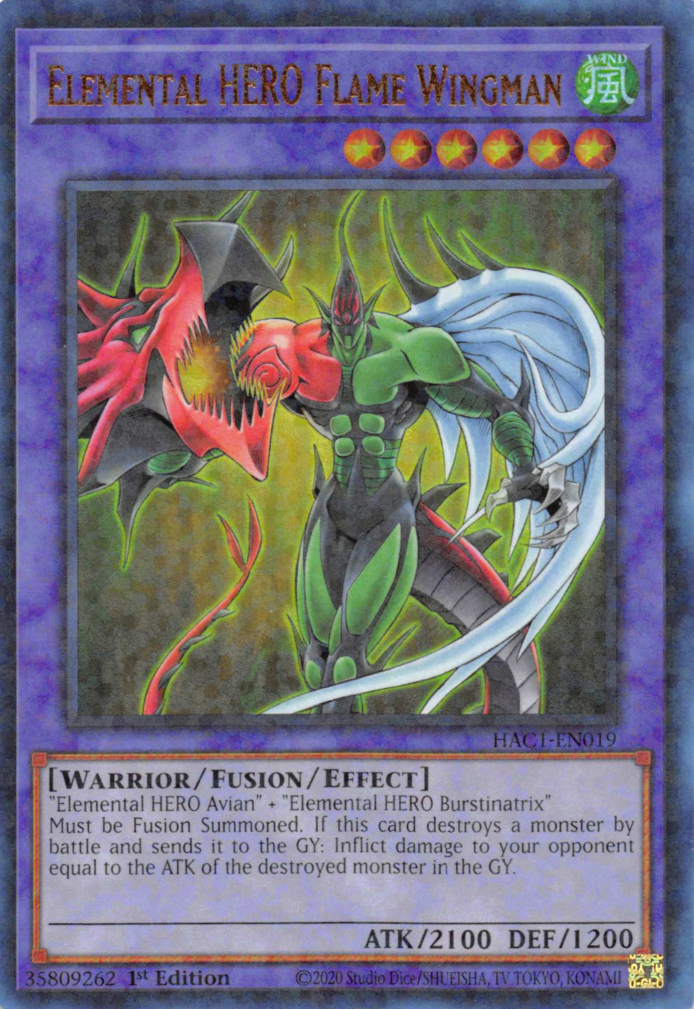 Elemental HERO Flame Wingman (Duel Terminal) [HAC1-EN019] Parallel Rare | Fandemonia Ltd