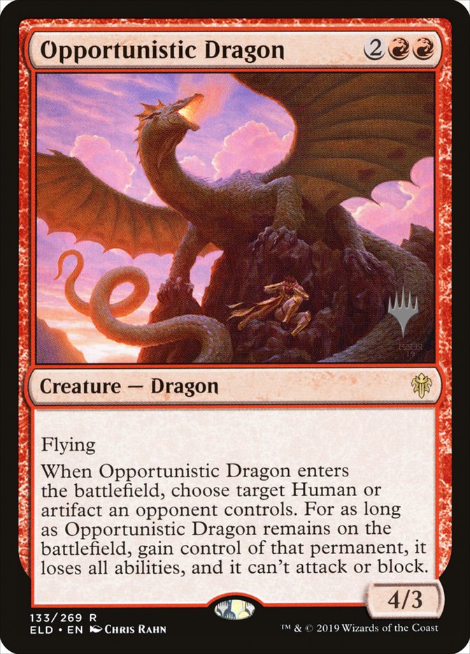 Opportunistic Dragon (Promo Pack) [Throne of Eldraine Promos] | Fandemonia Ltd