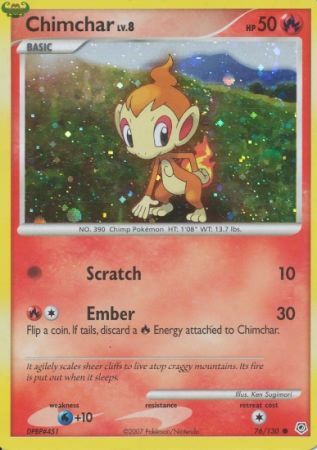 Chimchar (76/130) (Cosmos Holo) [Diamond & Pearl: Base Set] | Fandemonia Ltd