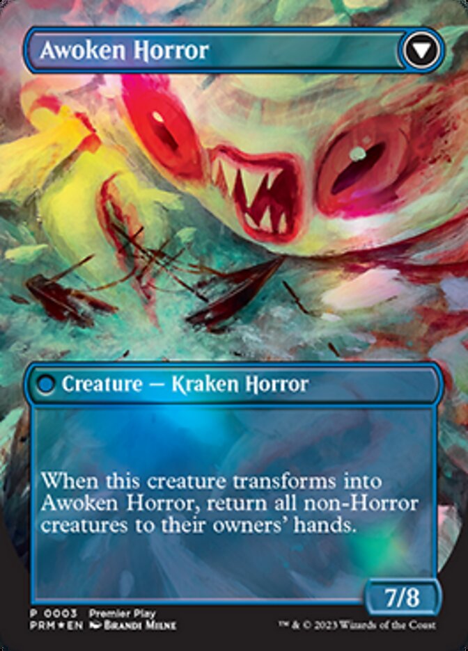 Thing in the Ice // Awoken Horror (Borderless Alternate Art) [Regional Championship Qualifiers 2023] | Fandemonia Ltd