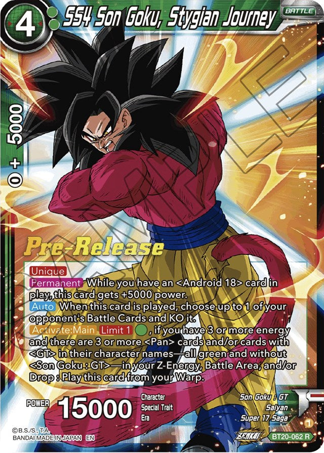 SS4 Son Goku, Stygian Journey (BT20-062) [Power Absorbed Prerelease Promos] | Fandemonia Ltd