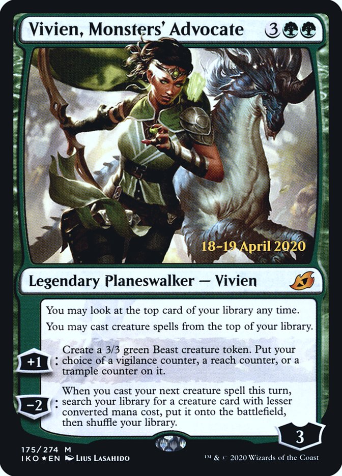 Vivien, Monsters' Advocate  [Ikoria: Lair of Behemoths Prerelease Promos] | Fandemonia Ltd