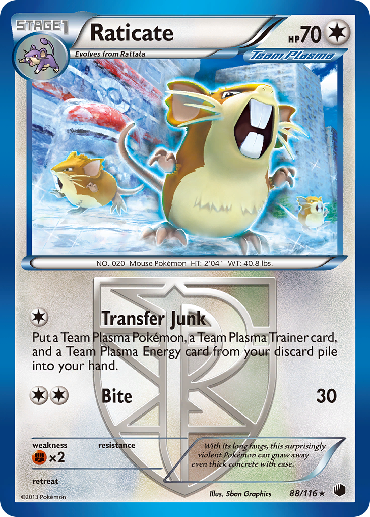 Raticate (88/116) [Black & White: Plasma Freeze] | Fandemonia Ltd