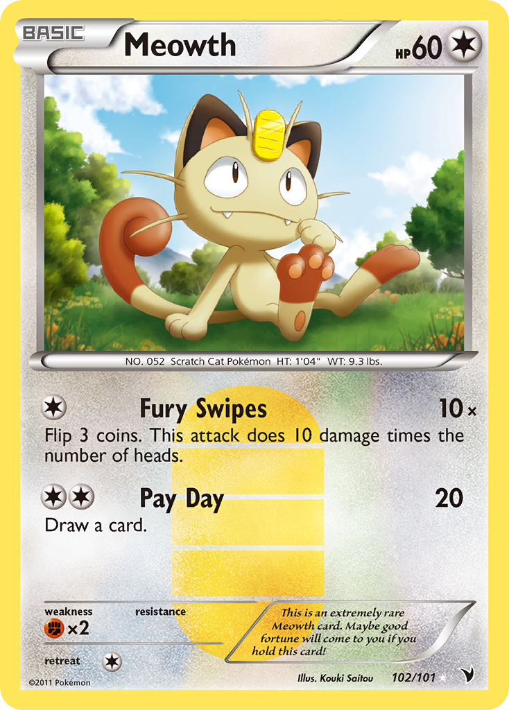 Meowth (102/101) [Black & White: Noble Victories] | Fandemonia Ltd