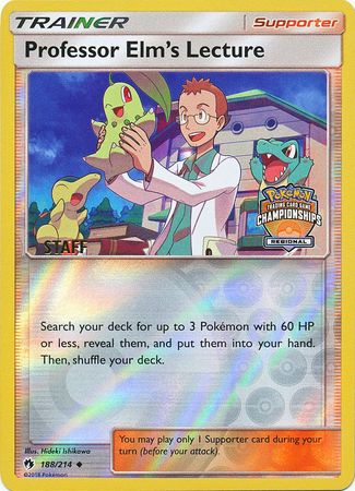 Professor Elm's Lecture (188/214) (Regional Championship Promo Staff) [Sun & Moon: Lost Thunder] | Fandemonia Ltd