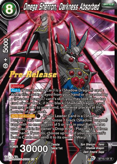 Omega Shenron, Darkness Absorbed (BT15-131) [Saiyan Showdown Prerelease Promos] | Fandemonia Ltd