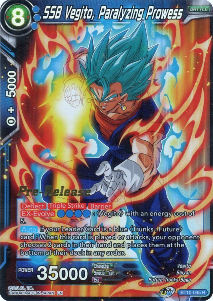 SSB Vegito, Paralyzing Prowess (BT10-045) [Rise of the Unison Warrior Prerelease Promos] | Fandemonia Ltd