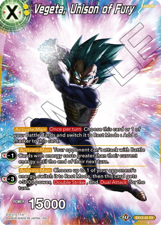 Vegeta, Unison of Fury (EX12-02) [Theme Selection: History of Vegeta] | Fandemonia Ltd