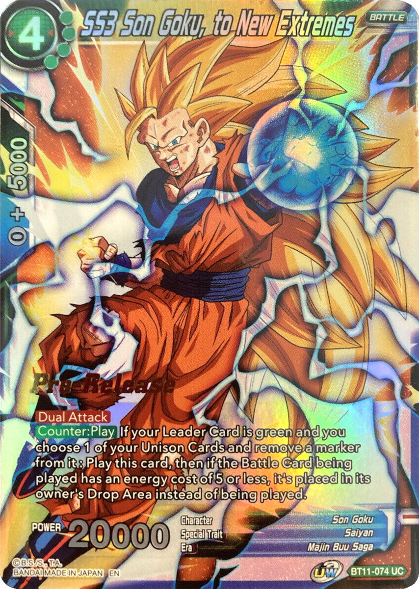 SS3 Son Goku, to New Extremes (BT11-074) [Vermilion Bloodline Prerelease Promos] | Fandemonia Ltd