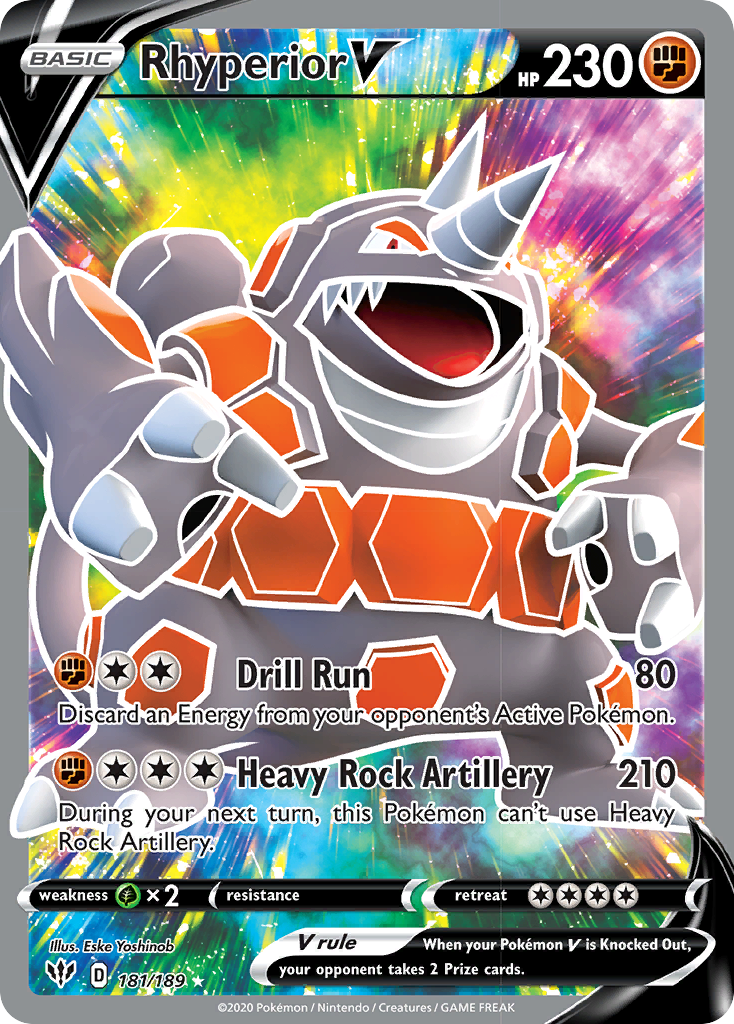 Rhyperior V (181/189) [Sword & Shield: Darkness Ablaze] | Fandemonia Ltd