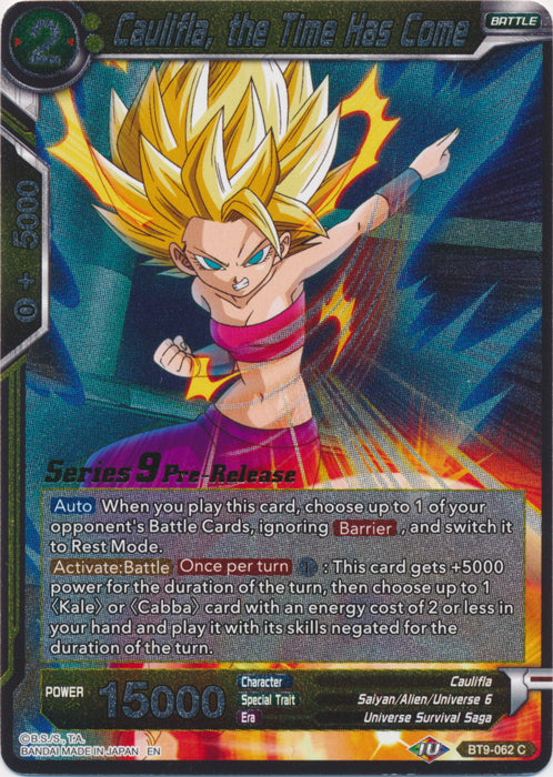 Caulifla, the Time Has Come (BT9-062) [Universal Onslaught Prerelease Promos] | Fandemonia Ltd