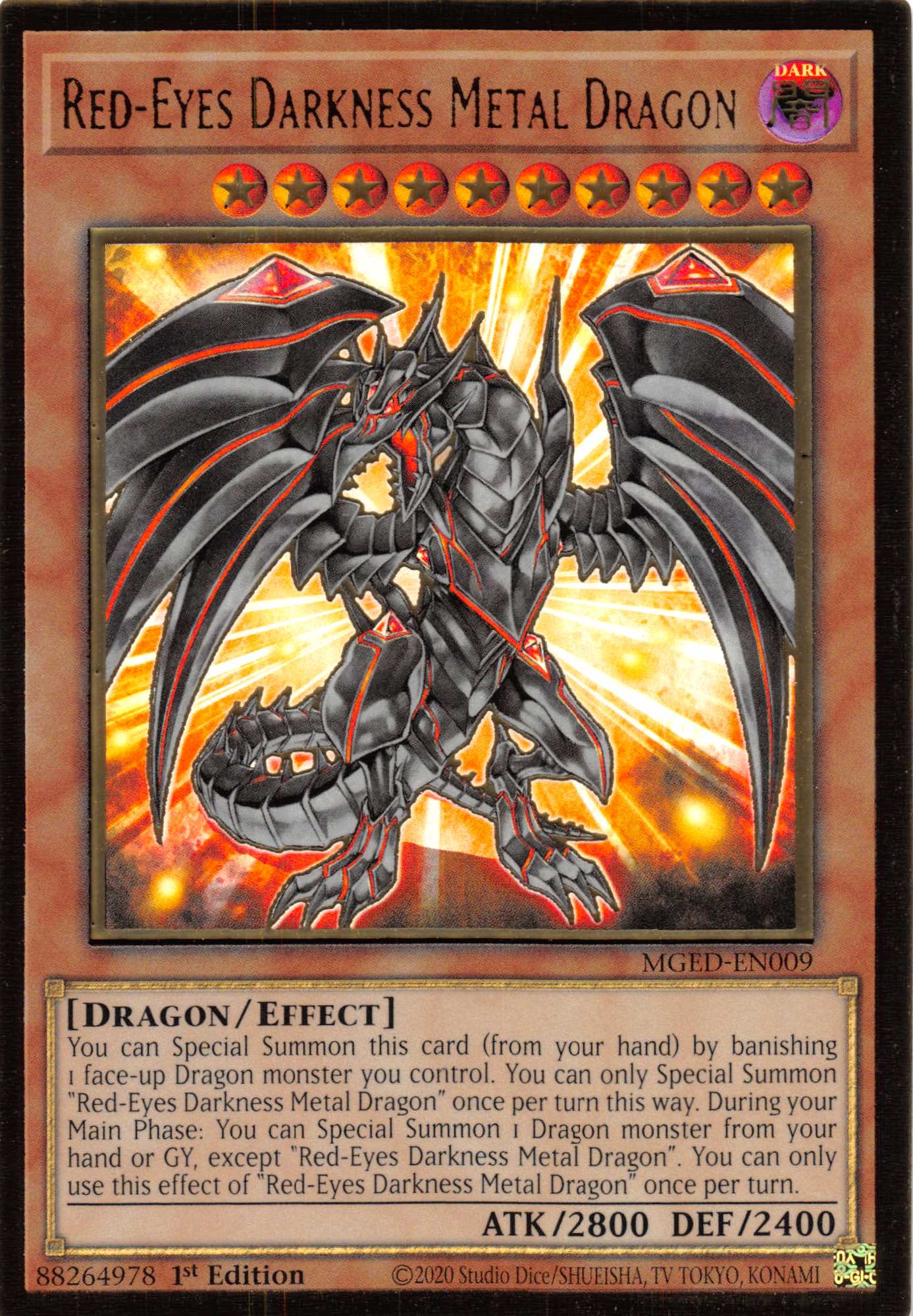 Red-Eyes Darkness Metal Dragon [MGED-EN009] Gold Rare | Fandemonia Ltd