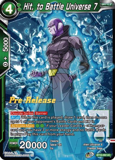 Hit, to Battle Universe 7 (BT16-062) [Realm of the Gods Prerelease Promos] | Fandemonia Ltd