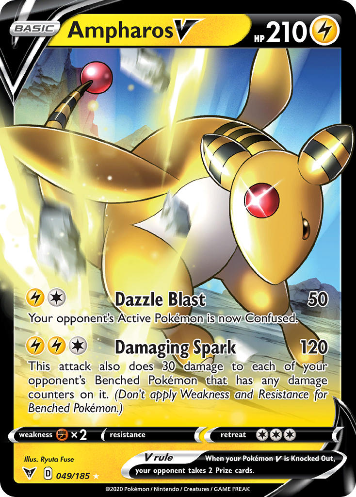 Ampharos V (049/185) [Sword & Shield: Vivid Voltage] | Fandemonia Ltd