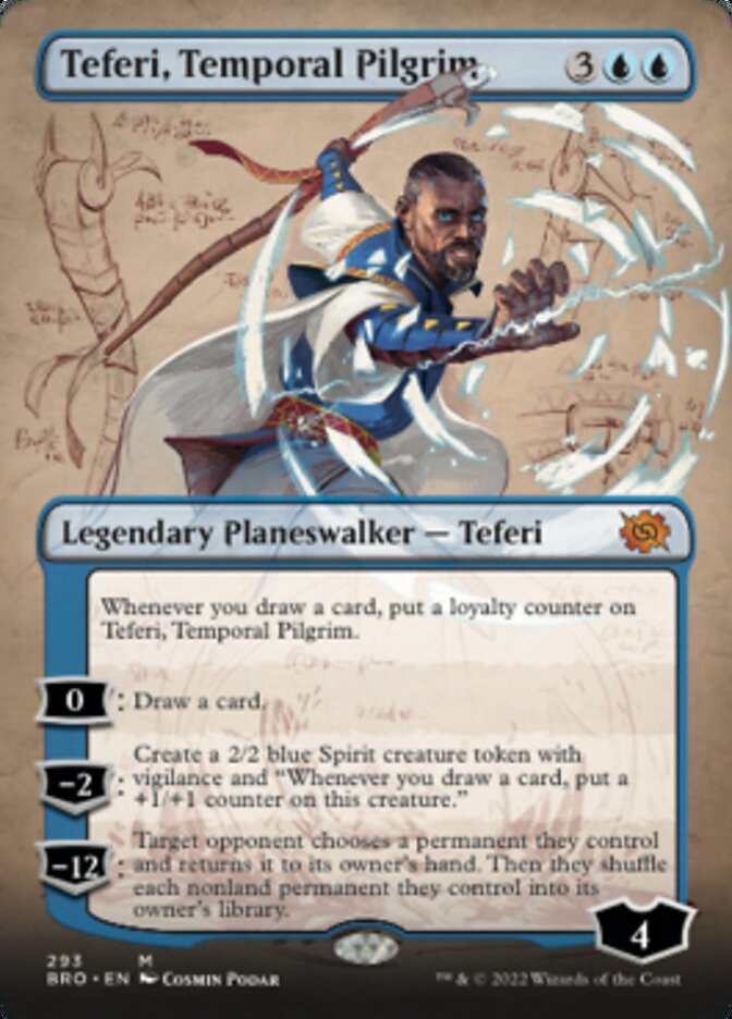 Teferi, Temporal Pilgrim (Borderless Alternate Art) [The Brothers' War] | Fandemonia Ltd