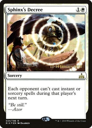 Sphinx's Decree [Rivals of Ixalan Promos] | Fandemonia Ltd