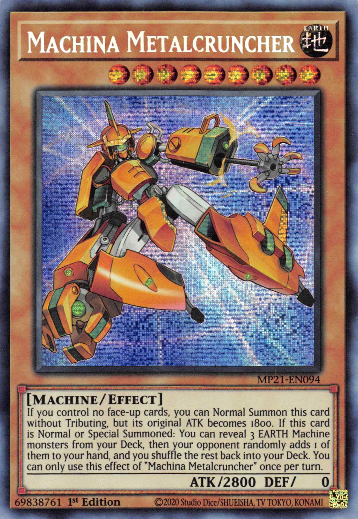 Machina Metalcruncher [MP21-EN094] Prismatic Secret Rare | Fandemonia Ltd