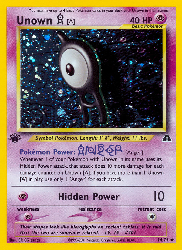 Unown [A] (14/75) [Neo Discovery 1st Edition] | Fandemonia Ltd