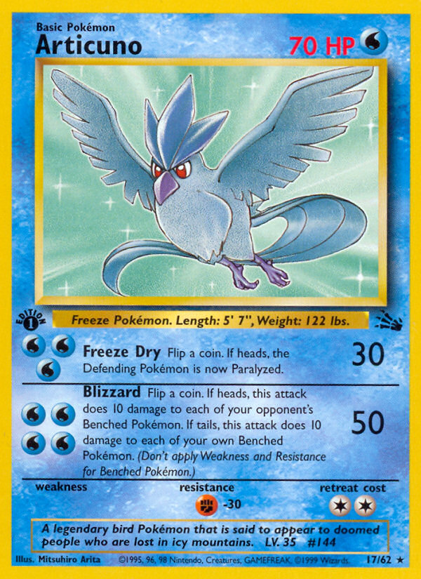 Articuno (17/62) [Fossil 1st Edition] | Fandemonia Ltd