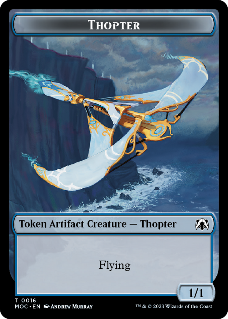 Thopter // Gold Double-Sided Token [March of the Machine Commander Tokens] | Fandemonia Ltd