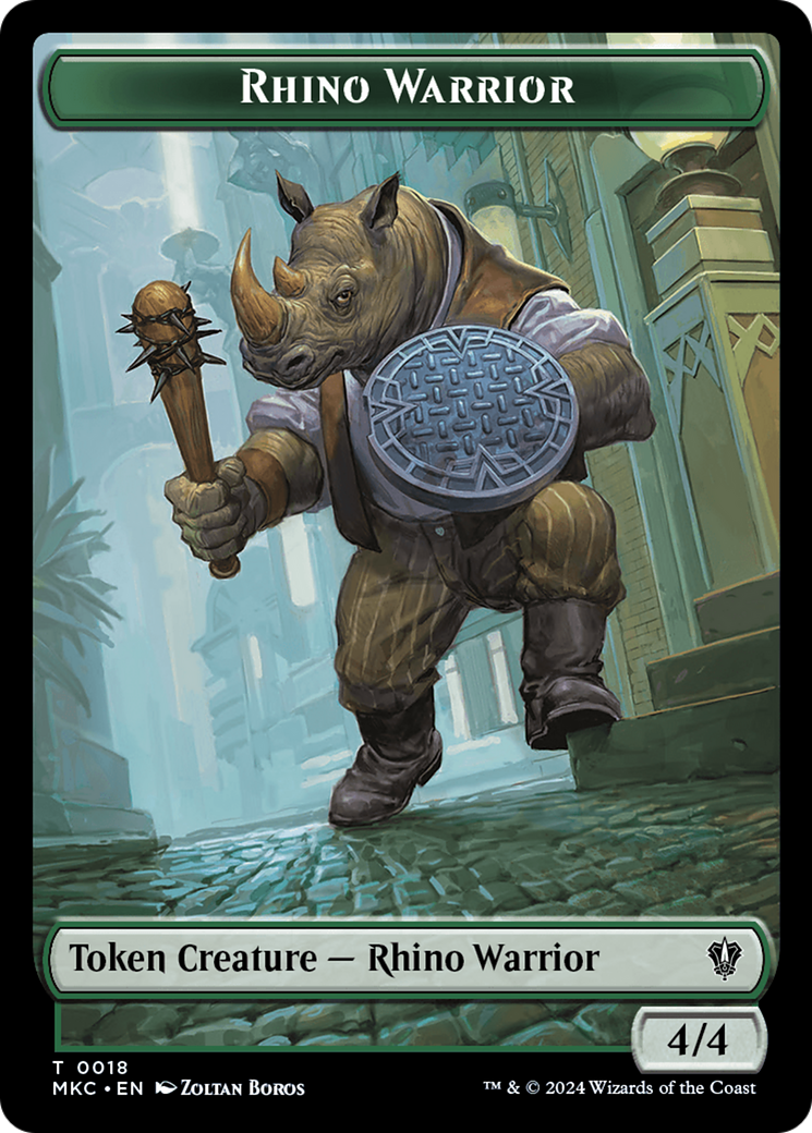 Thopter // Rhino Warrior Double-Sided Token [Murders at Karlov Manor Commander Tokens] | Fandemonia Ltd