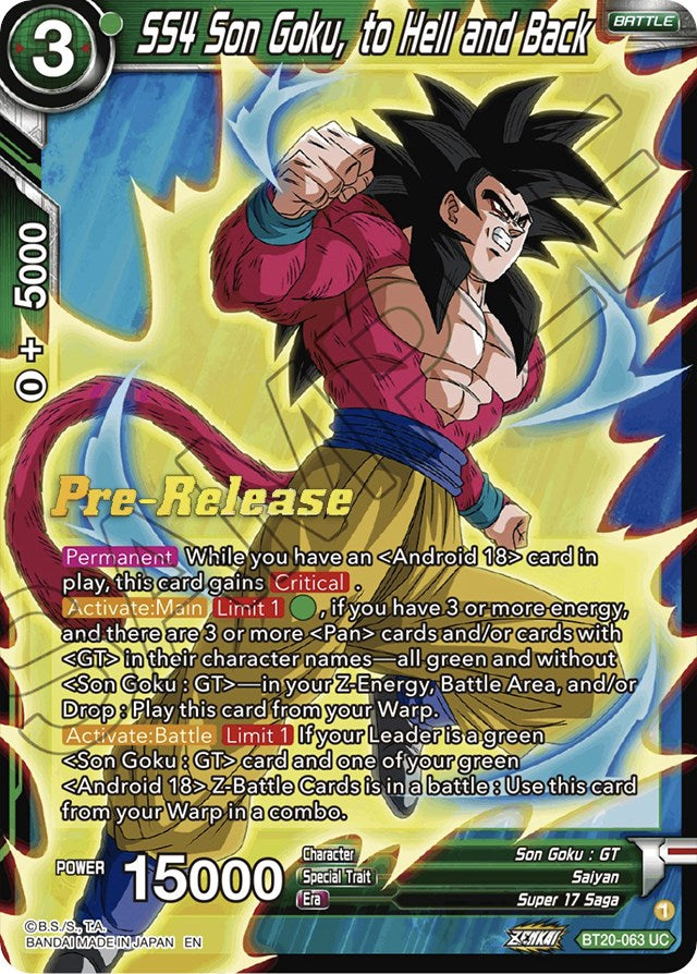 SS4 Son Goku, to Hell and Back (BT20-063) [Power Absorbed Prerelease Promos] | Fandemonia Ltd