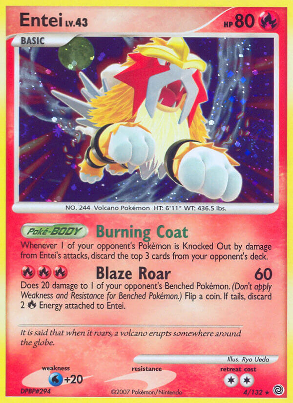 Entei (4/132) (Cracked Ice Holo) [Diamond & Pearl: Secret Wonders] | Fandemonia Ltd