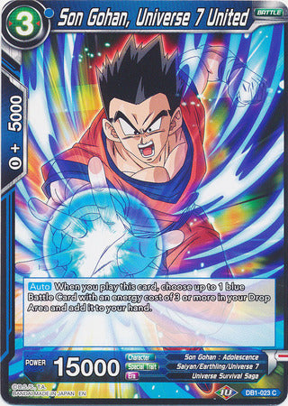 Son Gohan, Universe 7 United (DB1-023) [Dragon Brawl] | Fandemonia Ltd