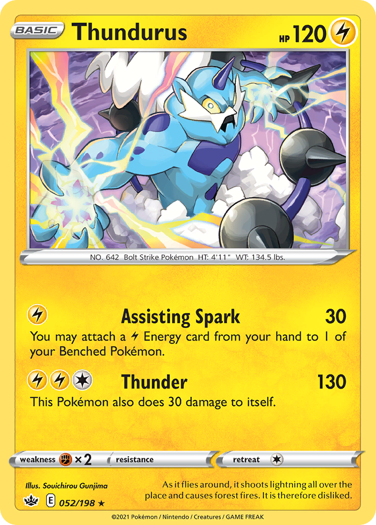 Thundurus (052/198) (Theme Deck Exclusive) [Sword & Shield: Chilling Reign] | Fandemonia Ltd