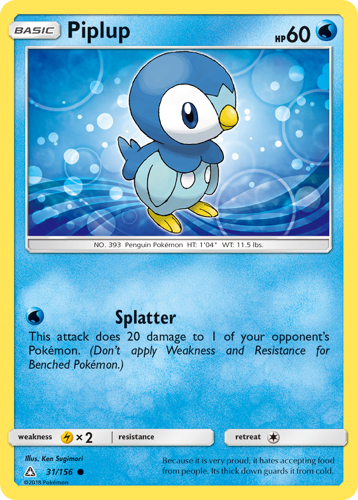 Piplup (31/156) [Sun & Moon: Ultra Prism] | Fandemonia Ltd