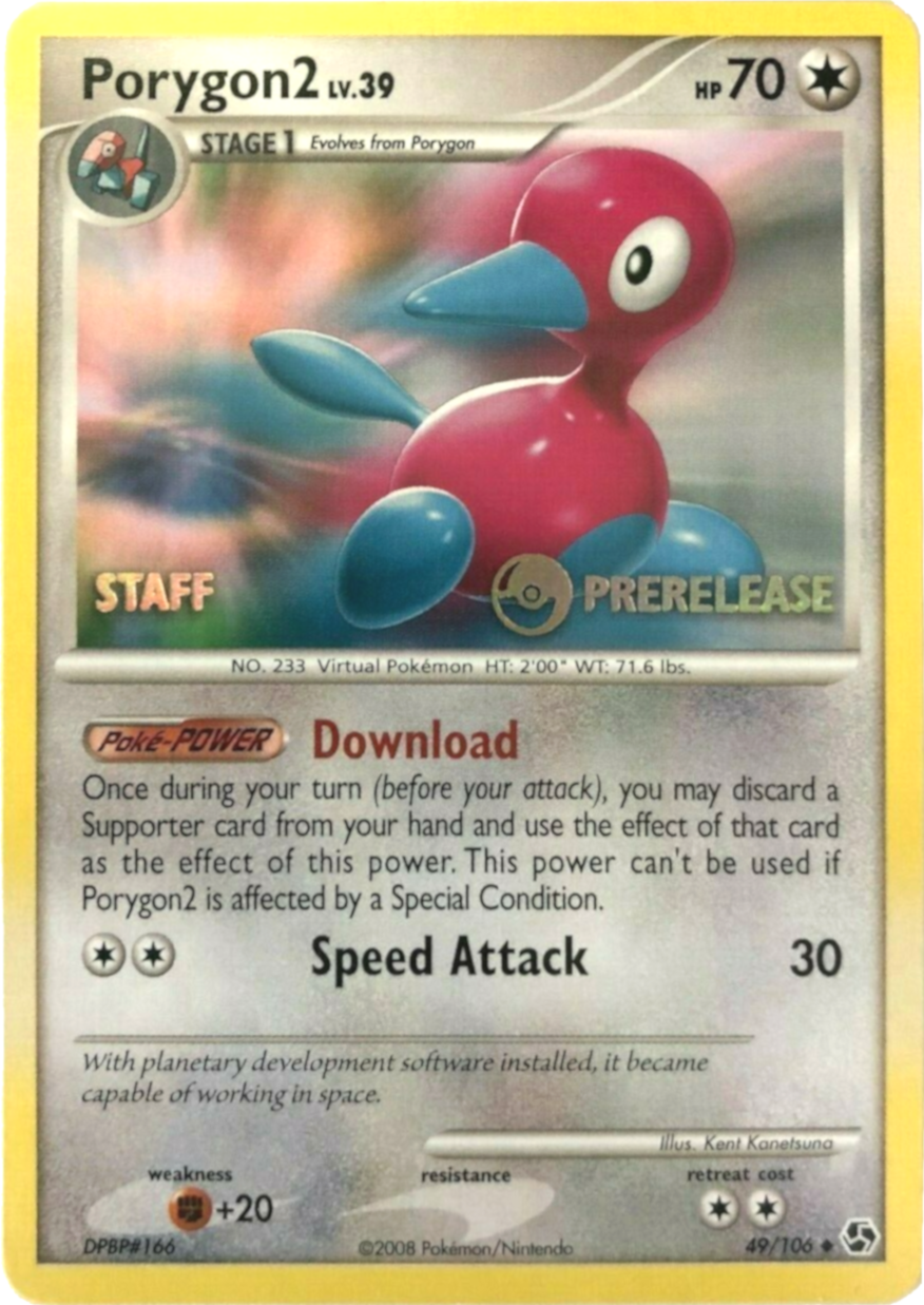 Porygon2 (49/106) (Staff Prerelease Promo) [Diamond & Pearl: Black Star Promos] | Fandemonia Ltd