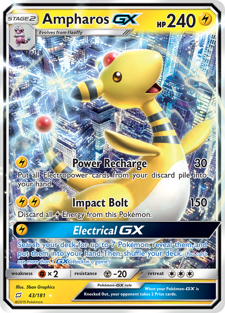 Ampharos GX (43/181) [Sun & Moon: Team Up] | Fandemonia Ltd