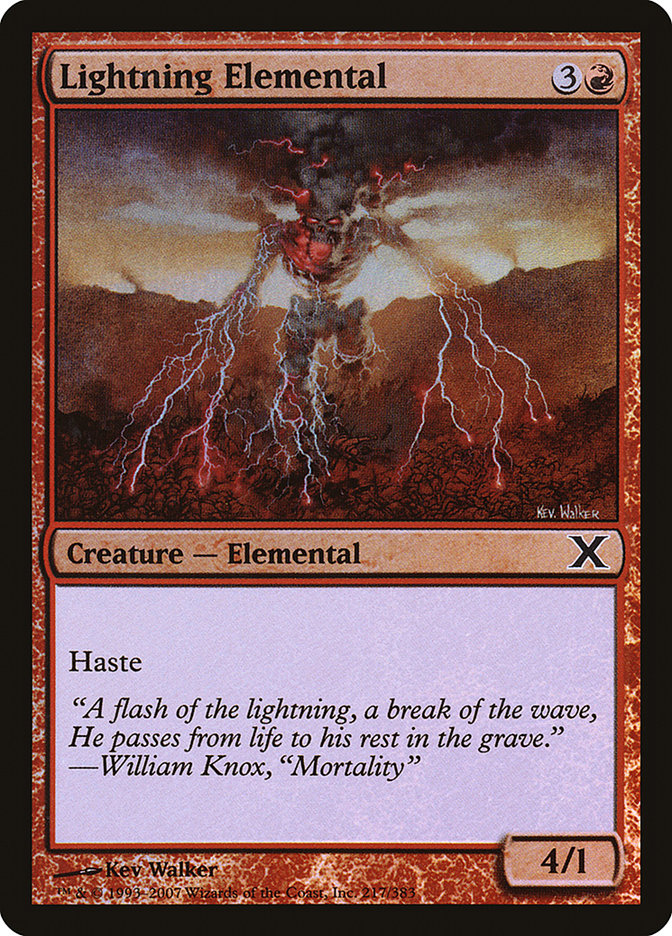 Lightning Elemental (Premium Foil) [Tenth Edition] | Fandemonia Ltd