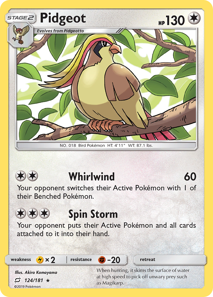 Pidgeot (124/181) [Sun & Moon: Team Up] | Fandemonia Ltd