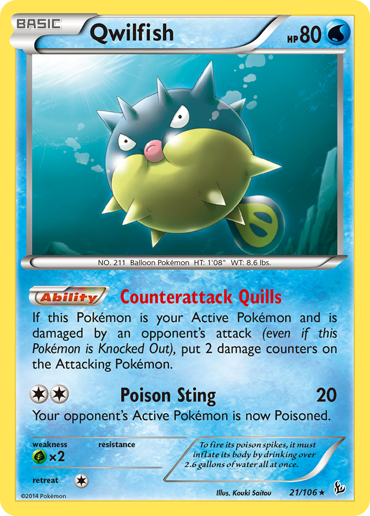 Qwilfish (21/106) [XY: Flashfire] | Fandemonia Ltd