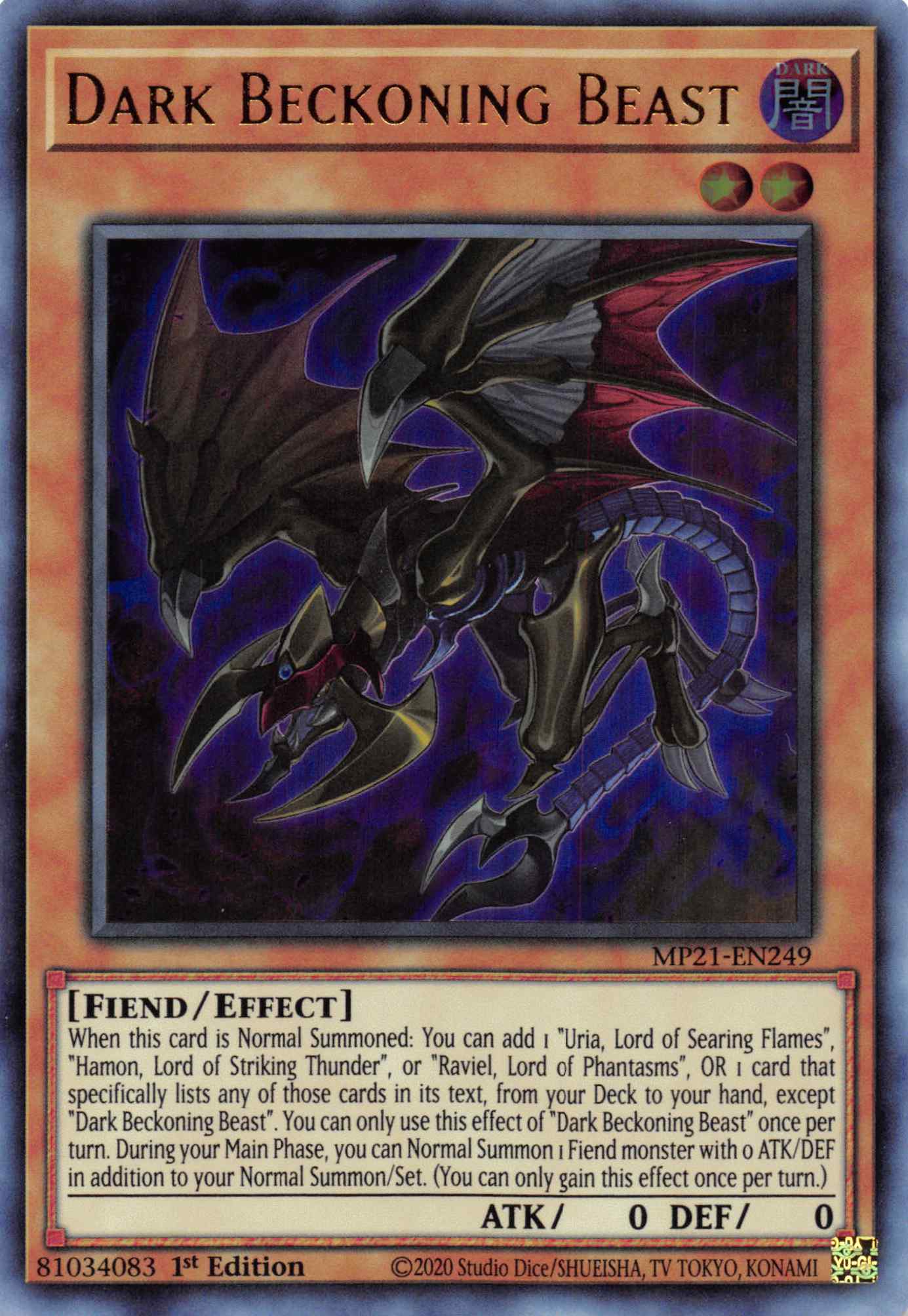 Dark Beckoning Beast [MP21-EN249] Ultra Rare | Fandemonia Ltd