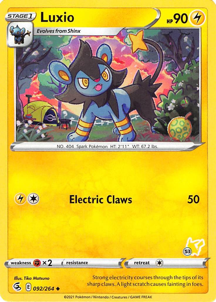 Luxio (092/264) (Pikachu Stamp #53) [Battle Academy 2022] | Fandemonia Ltd