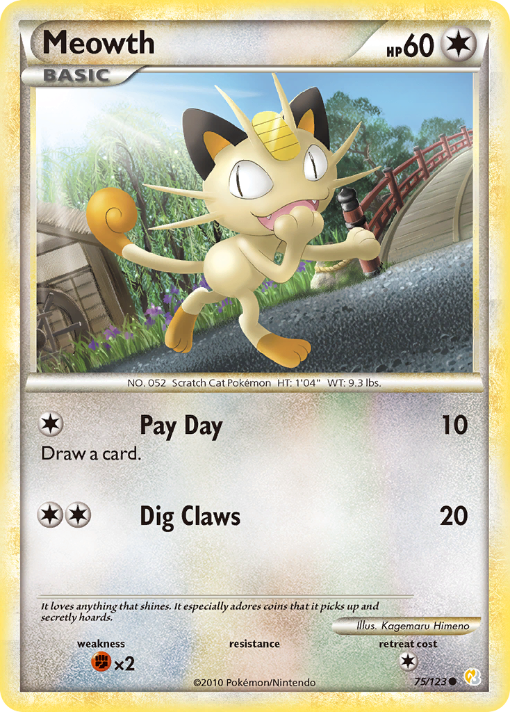 Meowth (75/123) [HeartGold & SoulSilver: Base Set] | Fandemonia Ltd