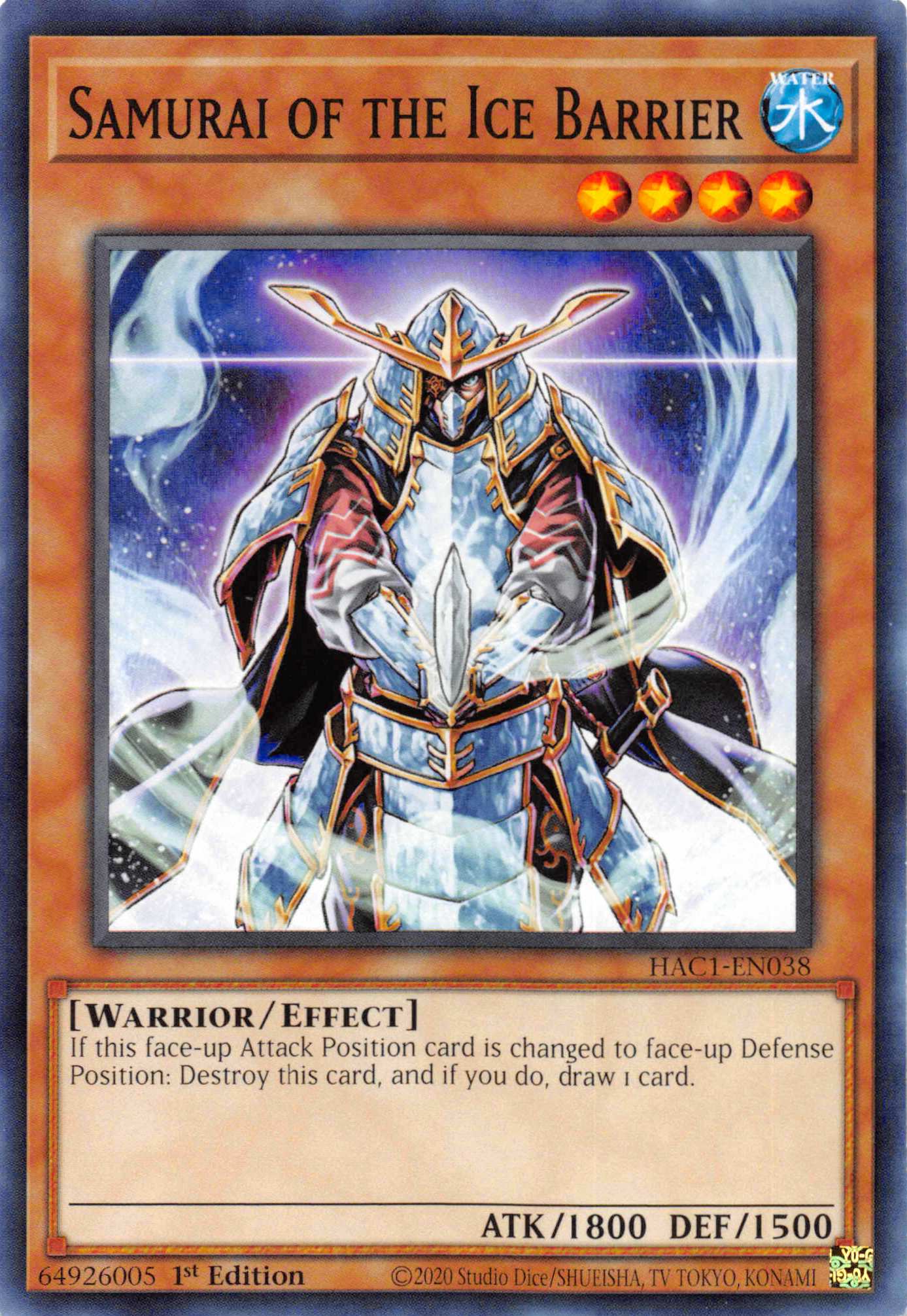 Samurai of the Ice Barrier (Duel Terminal) [HAC1-EN038] Parallel Rare | Fandemonia Ltd