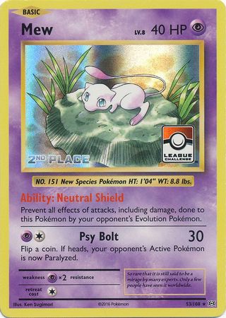 Mew (53/108) (League Promo 2nd Place) [XY: Evolutions] | Fandemonia Ltd