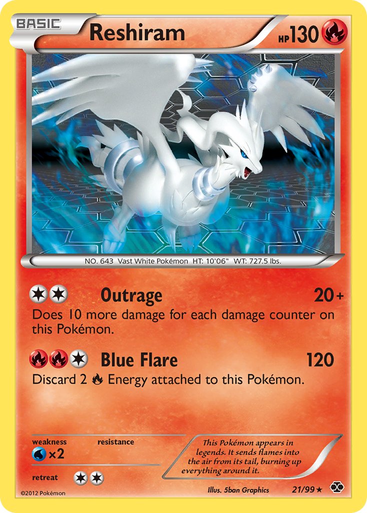 Reshiram (21/99) (Theme Deck Exclusive) [Black & White: Next Destinies] | Fandemonia Ltd